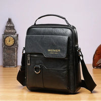 Wearclo | Men's Vertical Crossbody Bag with Flap Pocket