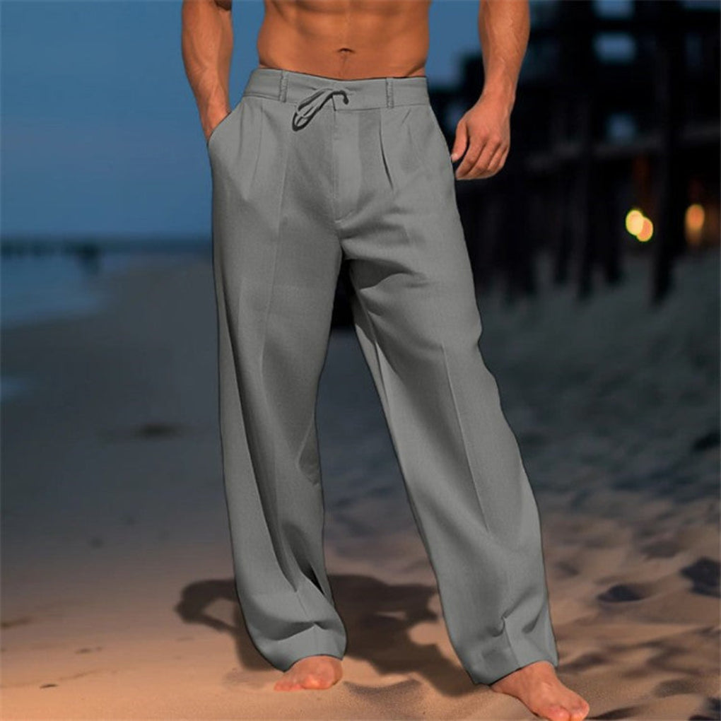 Wearclo | Men's Wide Leg Drawstring Trousers
