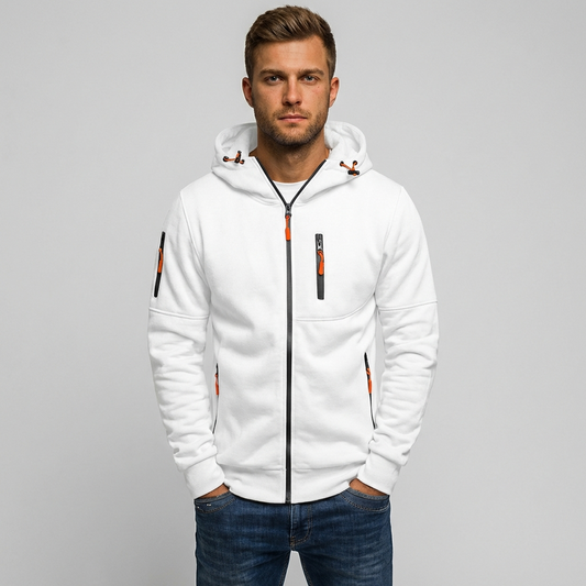 Wearclo | Men's Zip-Up Hoodie with Zipper Pockets