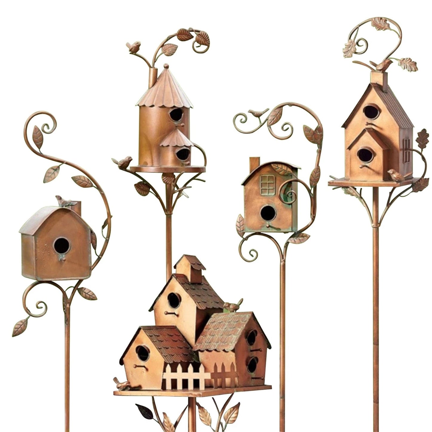 Wearclo | Metal Art Birdhouse on Garden Stake - FeatherNest