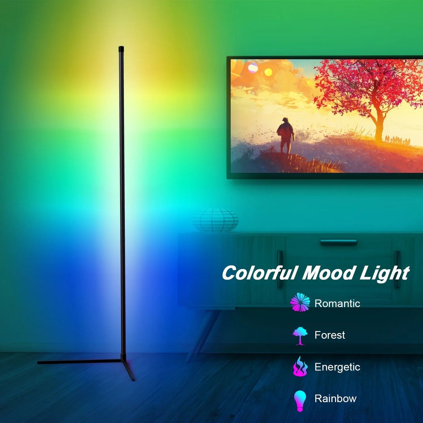 Wearclo | Modern Corner Floor Lamp - App Controlled RGB Lighting