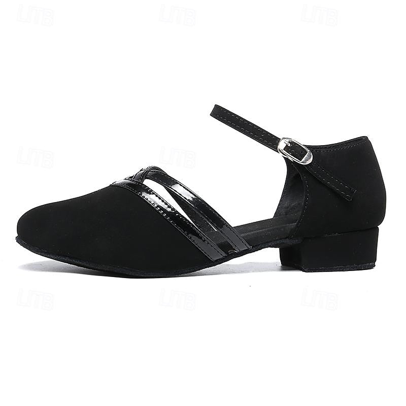 Wearclo | Modern Dance Shoes for Women Black High-Quality Suede