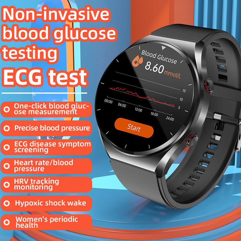 Wearclo | One-Click Blood Sugar|Blood Glucose Blood Pressure ECG|ECG HRV Heart Rate Monitor Health Smart Watch