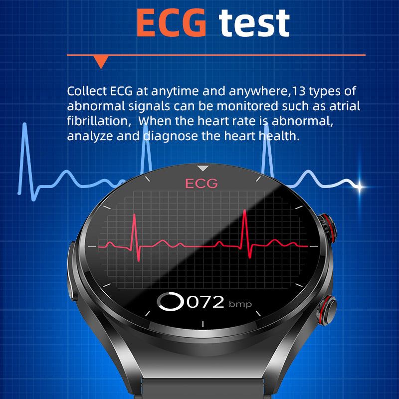 Wearclo | One-Click Blood Sugar|Blood Glucose Blood Pressure ECG|ECG HRV Heart Rate Monitor Health Smart Watch