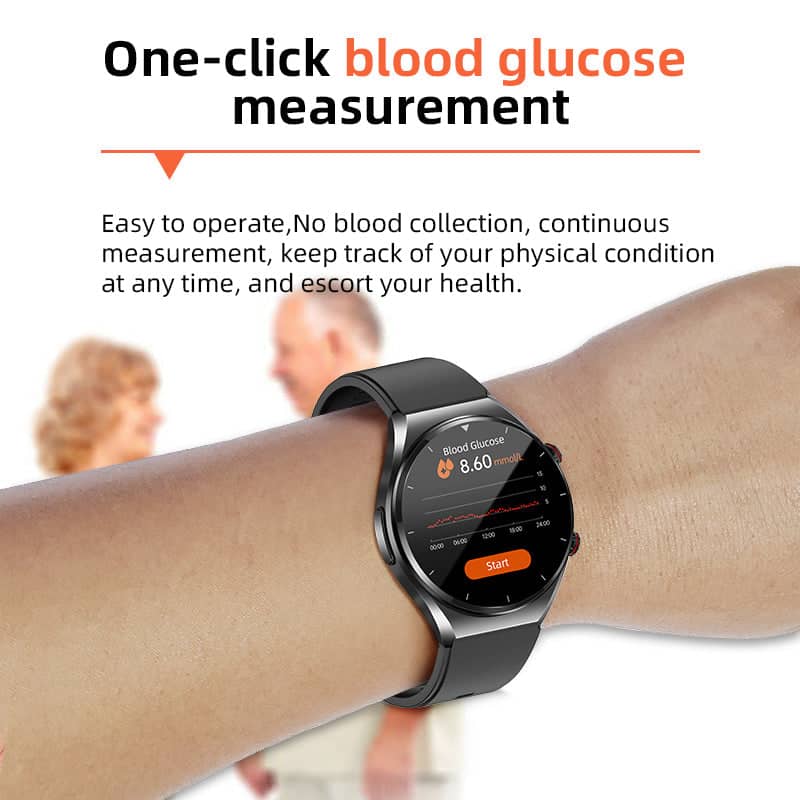 Wearclo | One-Click Blood Sugar Blood Pressure Ekg/Ekg Hrv Heart Monitoring Suga Pro Health Smartwatch