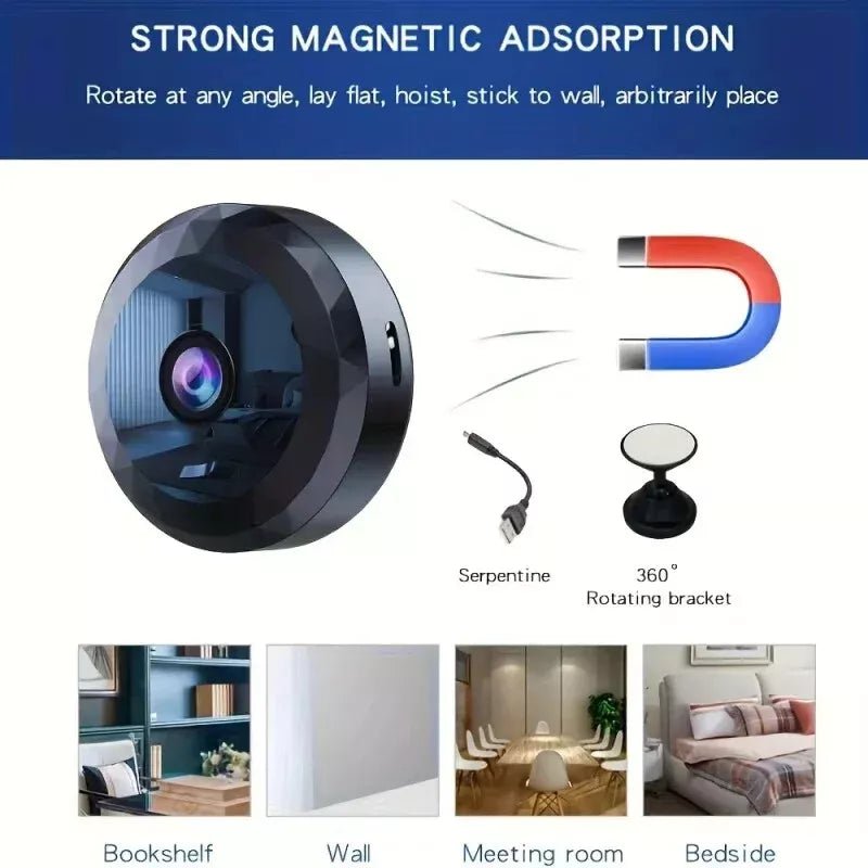 Wearclo | OPTIGUARD – Magnetic Mini WiFi Camera 1080P HD with Night Vision & Motion Detection