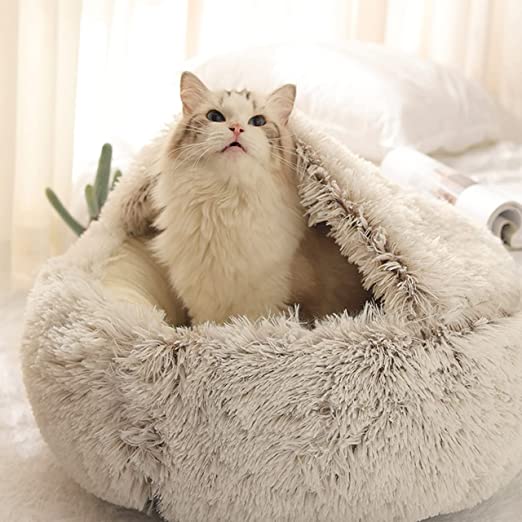 Wearclo | Pet Bed | Cozy Plush Donut Bed for Cats & Small Dogs