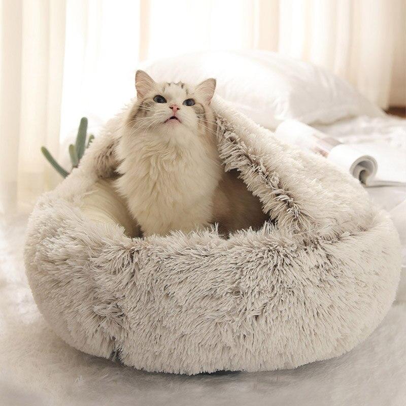 Wearclo | Pet Bed | Cozy Plush Donut Bed for Cats & Small Dogs