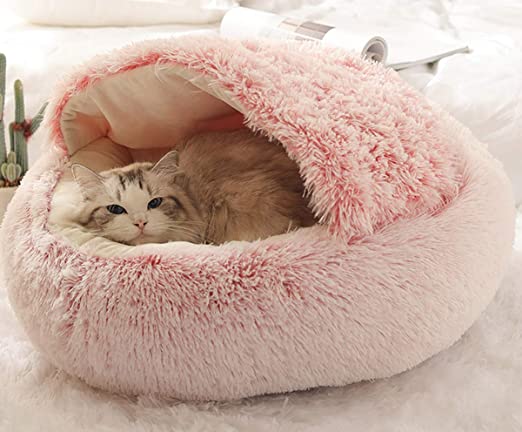 Wearclo | Pet Bed | Cozy Plush Donut Bed for Cats & Small Dogs