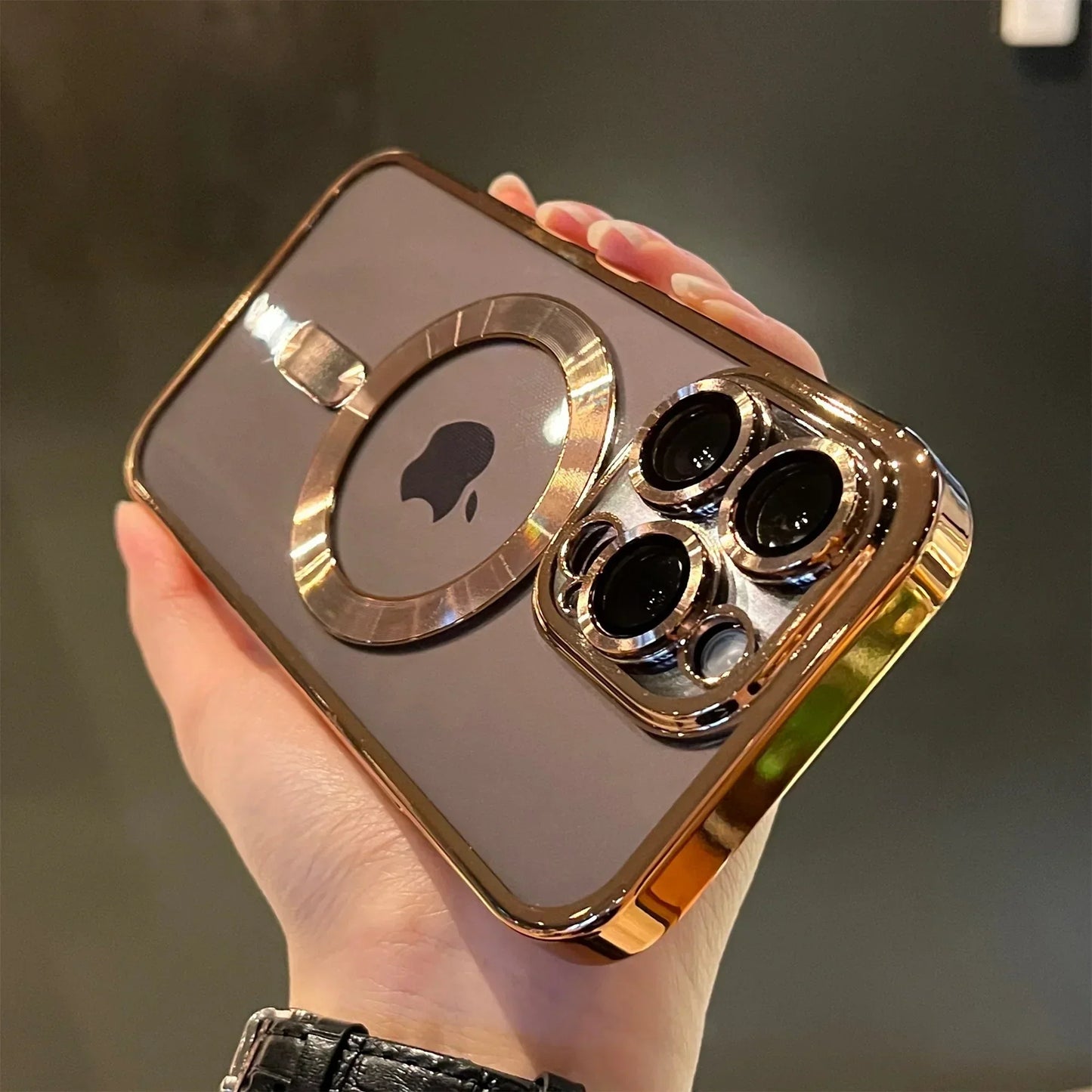 Wearclo | Plating Clear Soft Magnetic Case for iPhone