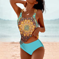 Wearclo | Women's Boho Tankini Swimsuit Set
