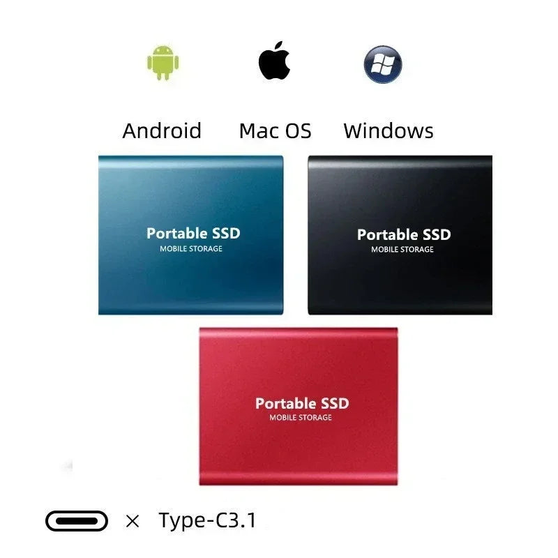 Wearclo | Portable SSD 128GB Hard Drive External Storage Compact Fast Best Quality