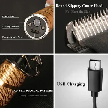 Wearclo | Professional Hair Clippers for Men Gold Set | Gold Cordless Clippers