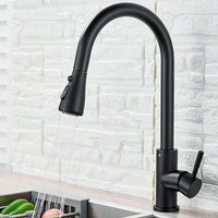 Wearclo Pull-Out Kitchen Faucet, Single Lever Mixer with Flexible Spray, Stainless Steel