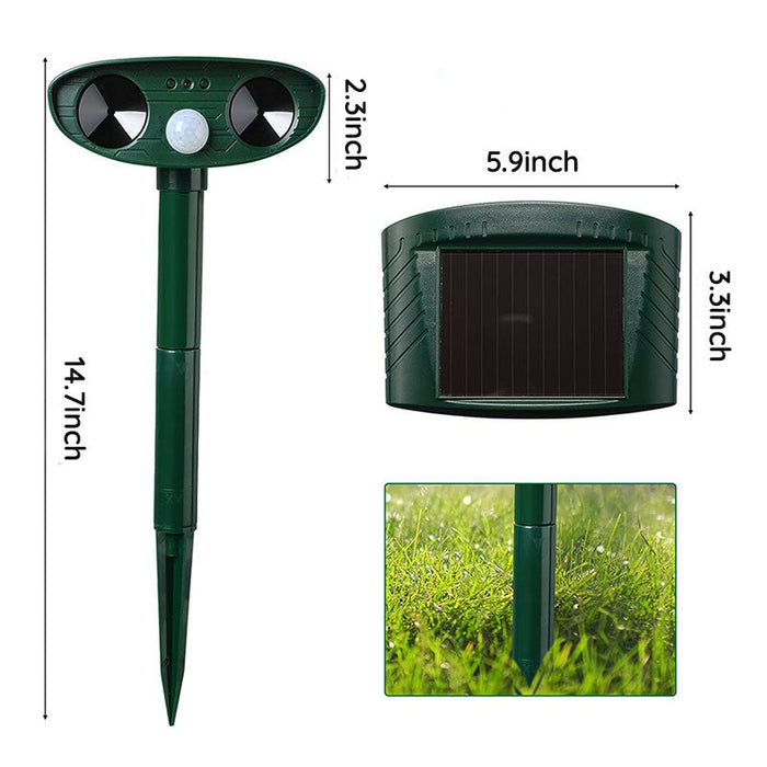 Wearclo | Raccoon Outdoor Ultrasonic Repeller - Solar-Powered Ultrasonic Animal and Pest Deterrent - Get Rid of Raccoons Within 48 Hours