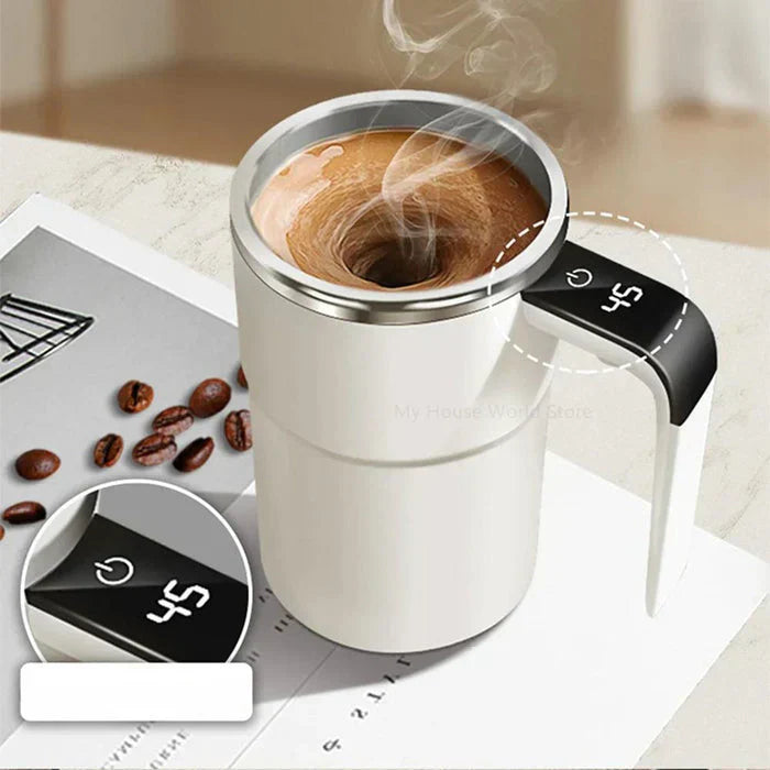 Wearclo | Rechargeable Self-Stirring Coffee Mug – Portable Electric Stainless Steel Mixer with Magnetic Rotation for Effortless Brewing