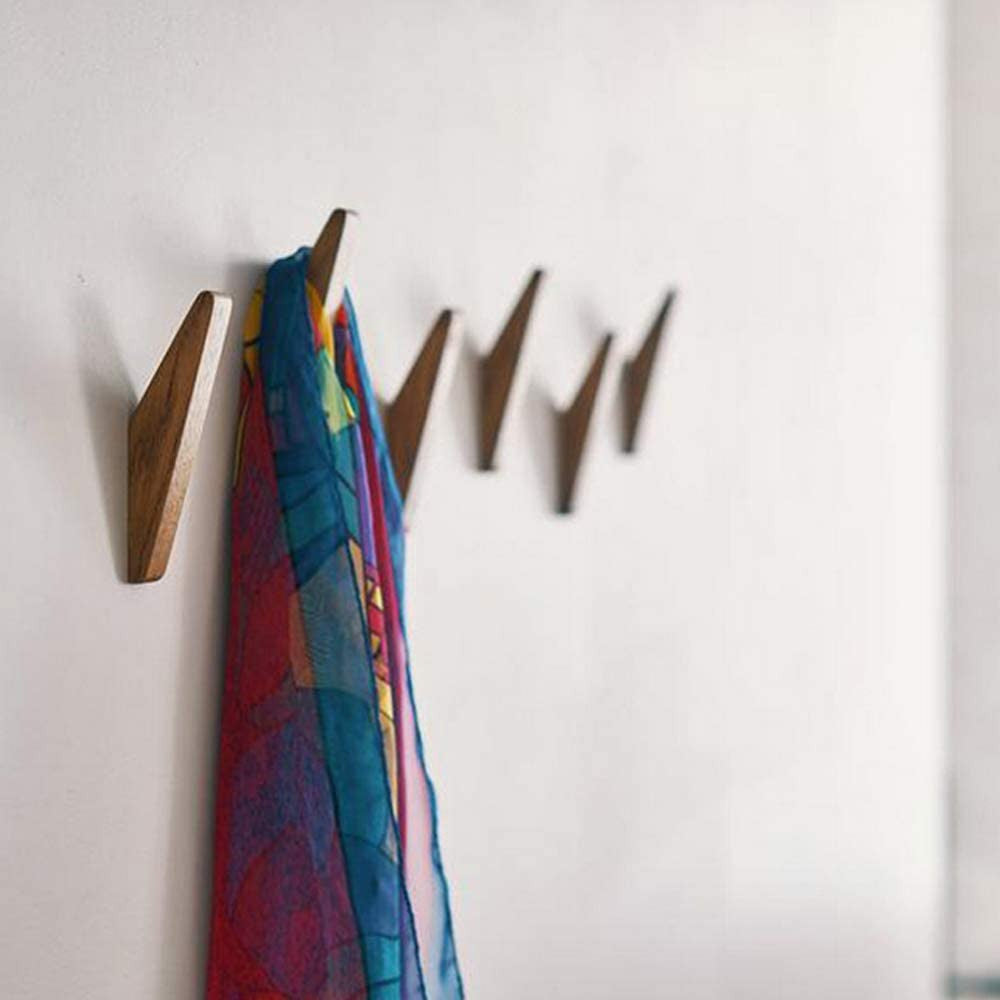 Wearclo | Set of Wall Hooks Nordhaak – 6 Minimalist Clothing Hooks Made of Solid Wood