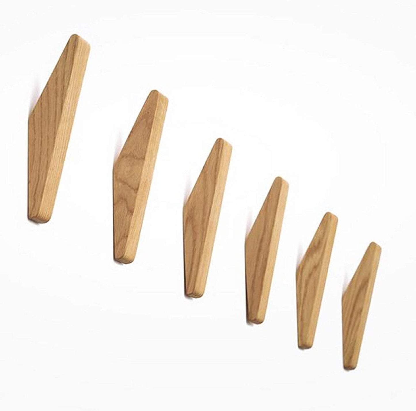 Wearclo | Set of Wall Hooks Nordhaak – 6 Minimalist Clothing Hooks Made of Solid Wood
