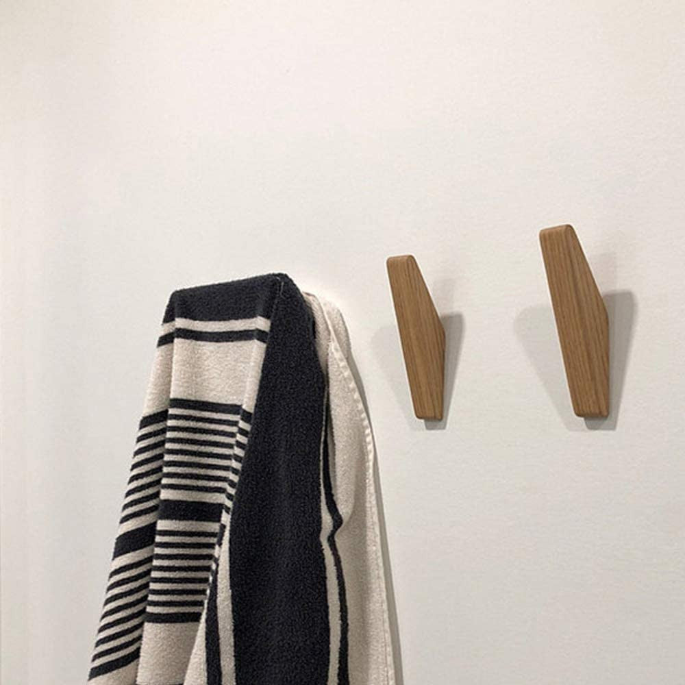 Wearclo | Set of Wall Hooks Nordhaak – 6 Minimalist Clothing Hooks Made of Solid Wood