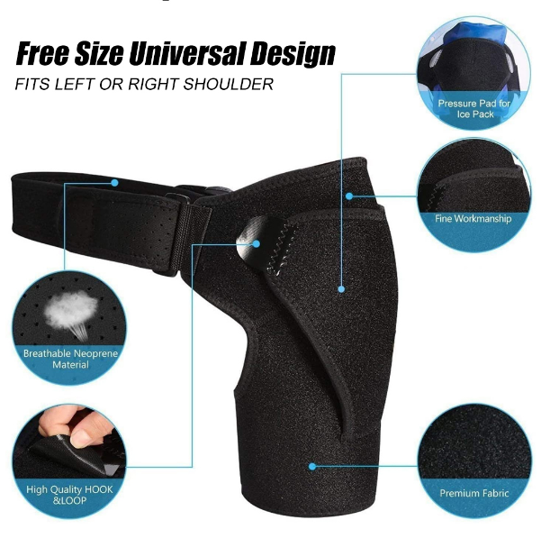 Wearclo | Shoulder support, compression sleeve, alleviates pain, dislocations and injuries