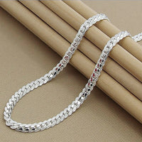 Wearclo | Sterling Silver Chain Necklace - Lucky Elegance