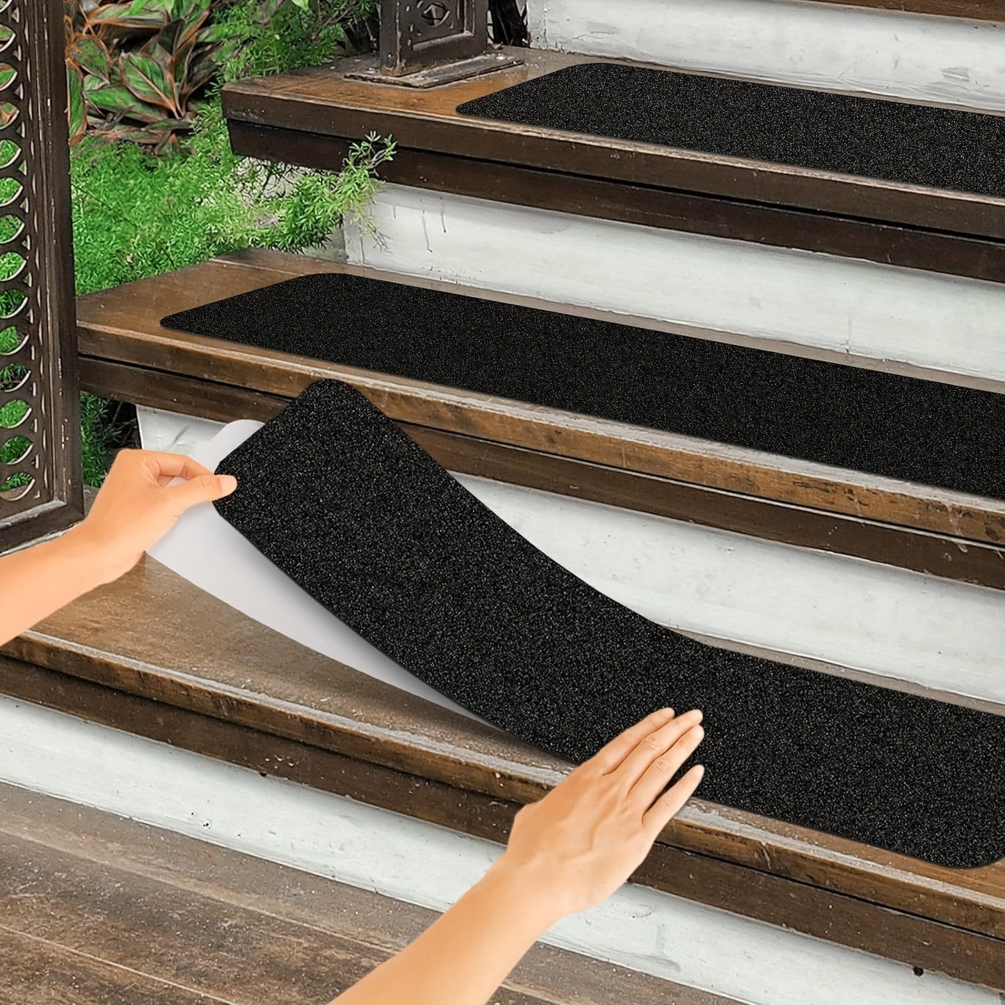 Wearclo | Slip-Resistant Stair Treads 10-pack – 6"x24", 80-Grit, Weather-Resistant
