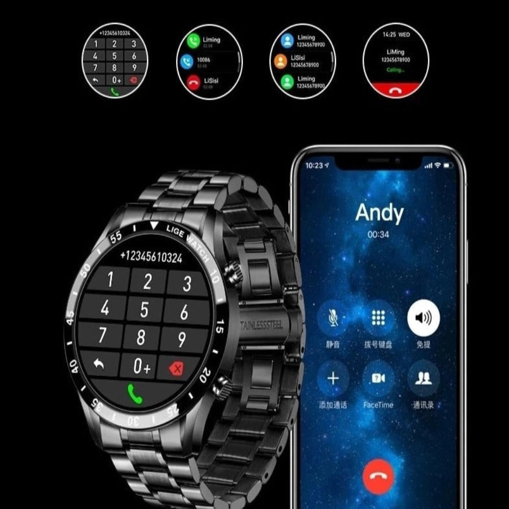 Wearclo | Smartwatch in Stainless Steel Modern Health Tracker