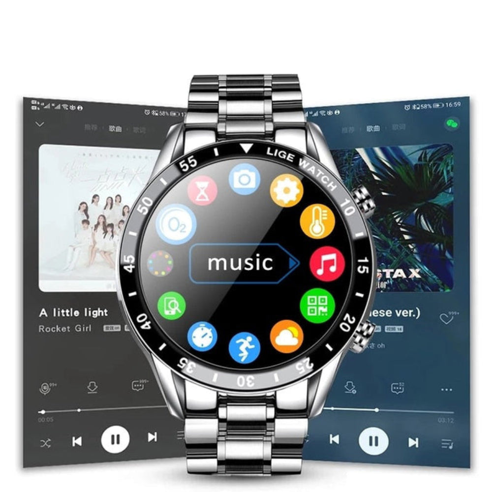 Wearclo | Smartwatch in Stainless Steel Modern Health Tracker