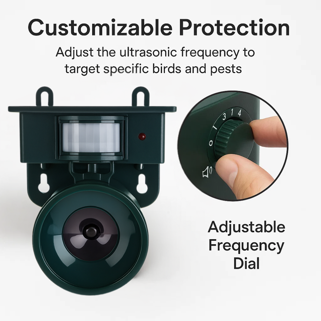 Wearclo | Solar Bird Repeller with Motion & Sound Sensor