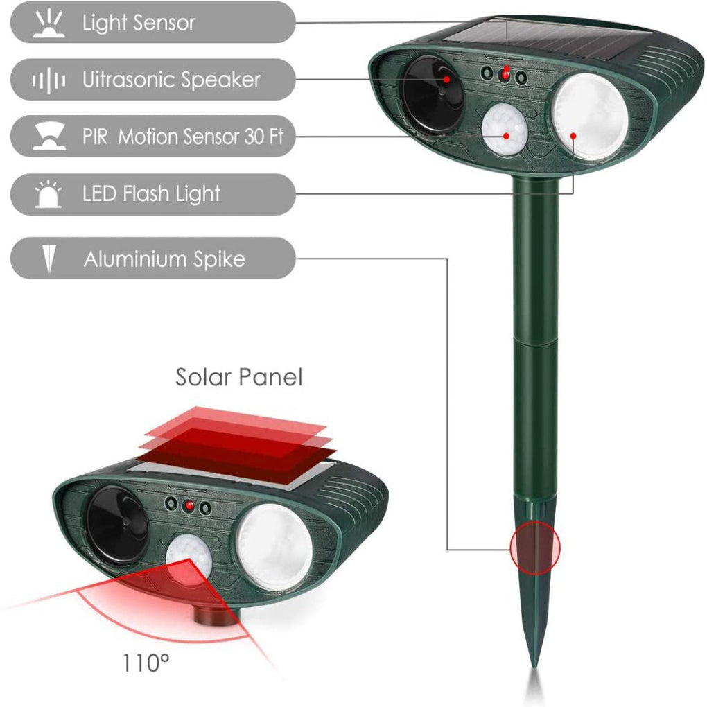 Wearclo | Solar Ultrasonic Rabbit Repeller with LED Flash