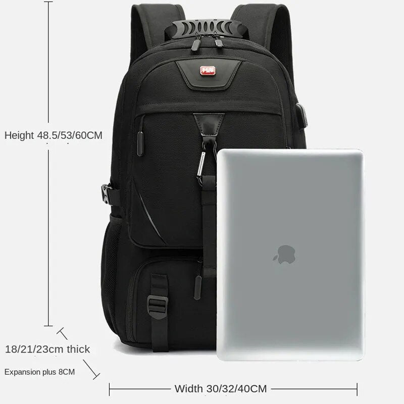 Wearclo | Tech Trek Pro 50-80L – The ultimate backpack with USB charging | Durable and spacious