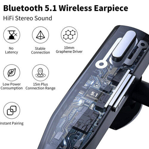 Wearclo | Trucker Dual Mic Wireless Bluetooth 5.1 Noise Cancelling Headset/Earphones