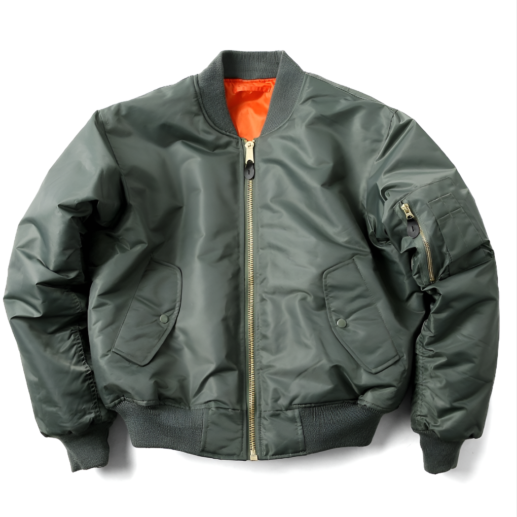 Wearclo | Unisex Classic Bomber Jacket with Ribbed Collar