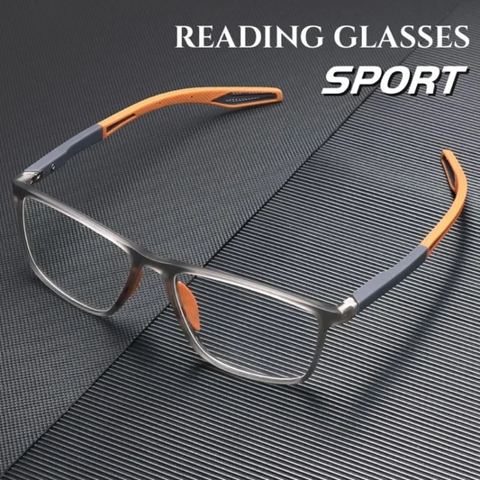 Wearclo | Unisex Rectangular Sport Reading Glasses with Blue Light Filter