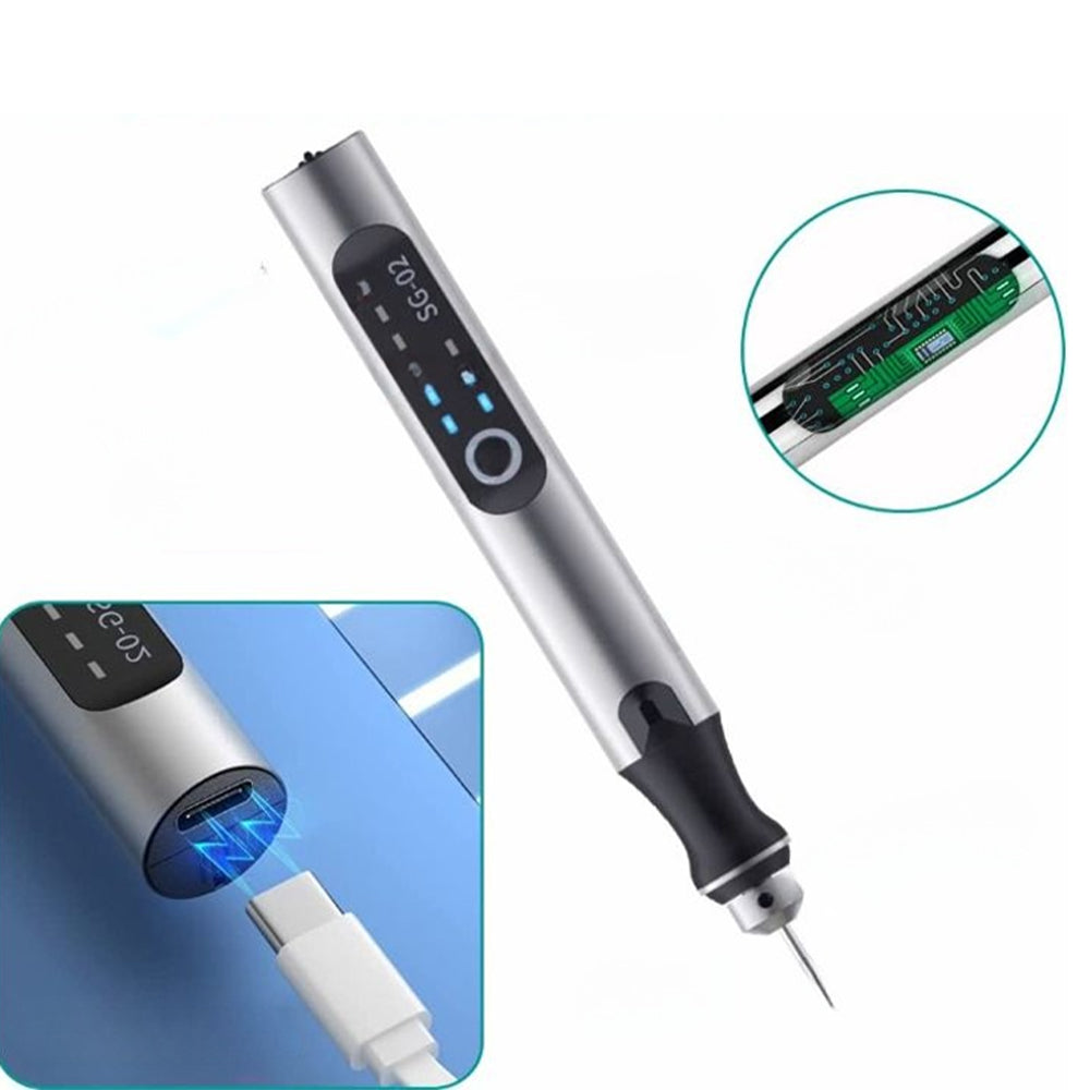 Wearclo | USB Rechargeable Engraving Pen | Precise and Quiet | Metal, Adjustable Speed