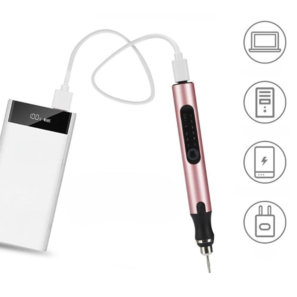 Wearclo | USB Rechargeable Engraving Pen | Precise and Quiet | Metal, Adjustable Speed