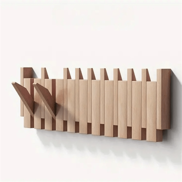 Wearclo | Wall Coat Rack in Piano Design | Handmade Wood | Natural
