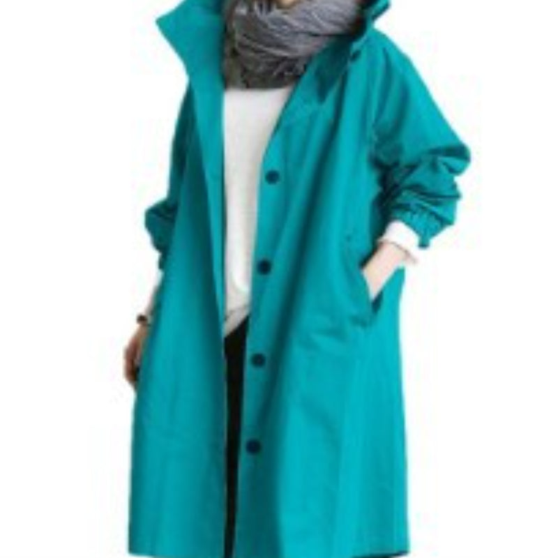 Wearclo | Waterproof and windproof trench coat for women with hood