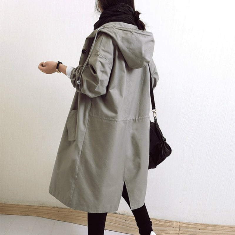 Wearclo | Waterproof and windproof trench coat for women with hood