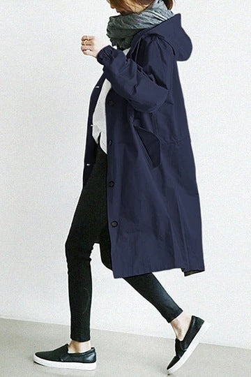 Wearclo | Waterproof and windproof trench coat for women with hood