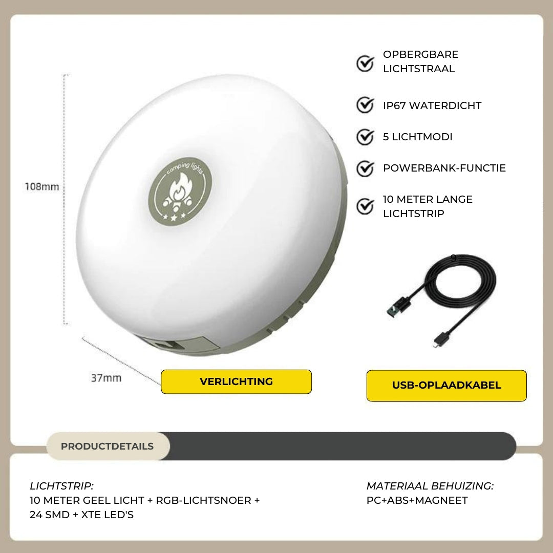 Wearclo | Waterproof Portable Camping Lamp With Lights