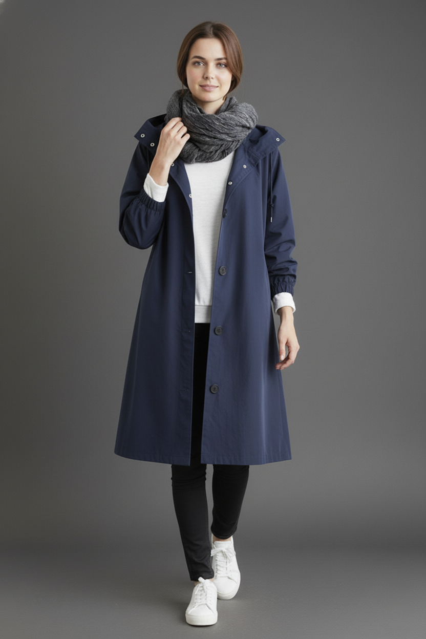 Wearclo | Wind and Waterproof Trench Coat for Women – With Hood for Autumn & Winter