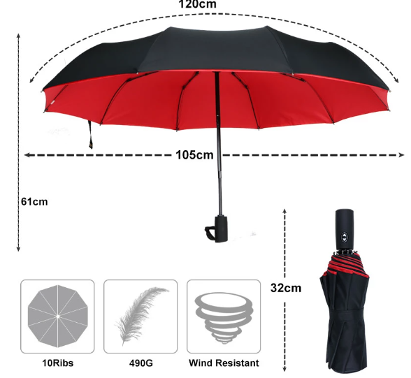 Wearclo | Wind-Resistant Storm Umbrella - The Umbrella That Withstands Any Storm