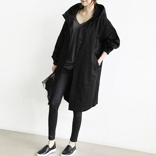 Wearclo | Windproof Women's Trench Coat with Hood