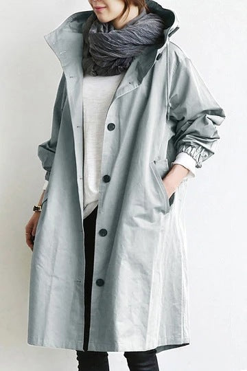 Wearclo | Windproof Women's Trench Coat with Hood