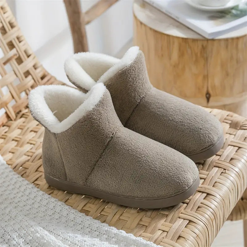 Wearclo | Women's Ankle Boot Slippers with Sherpa Lining