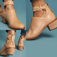 Women's Supportive Braided Strap Heeled Ankle Boots
