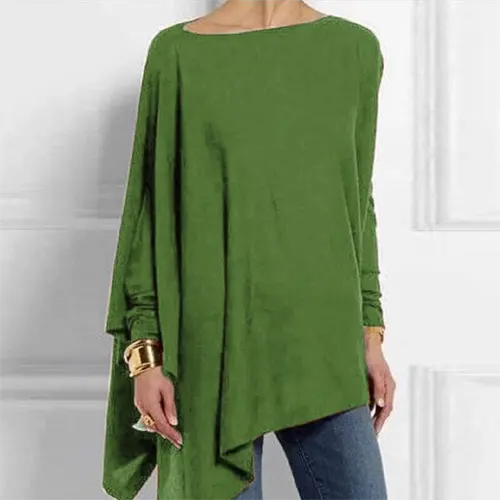 Wearclo | Women's Asymmetrical Long Sleeve Tunic Top