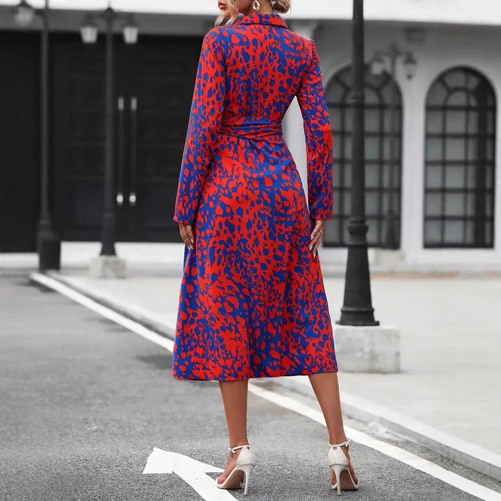 Wearclo | Women's Belted Midi Shirt Dress