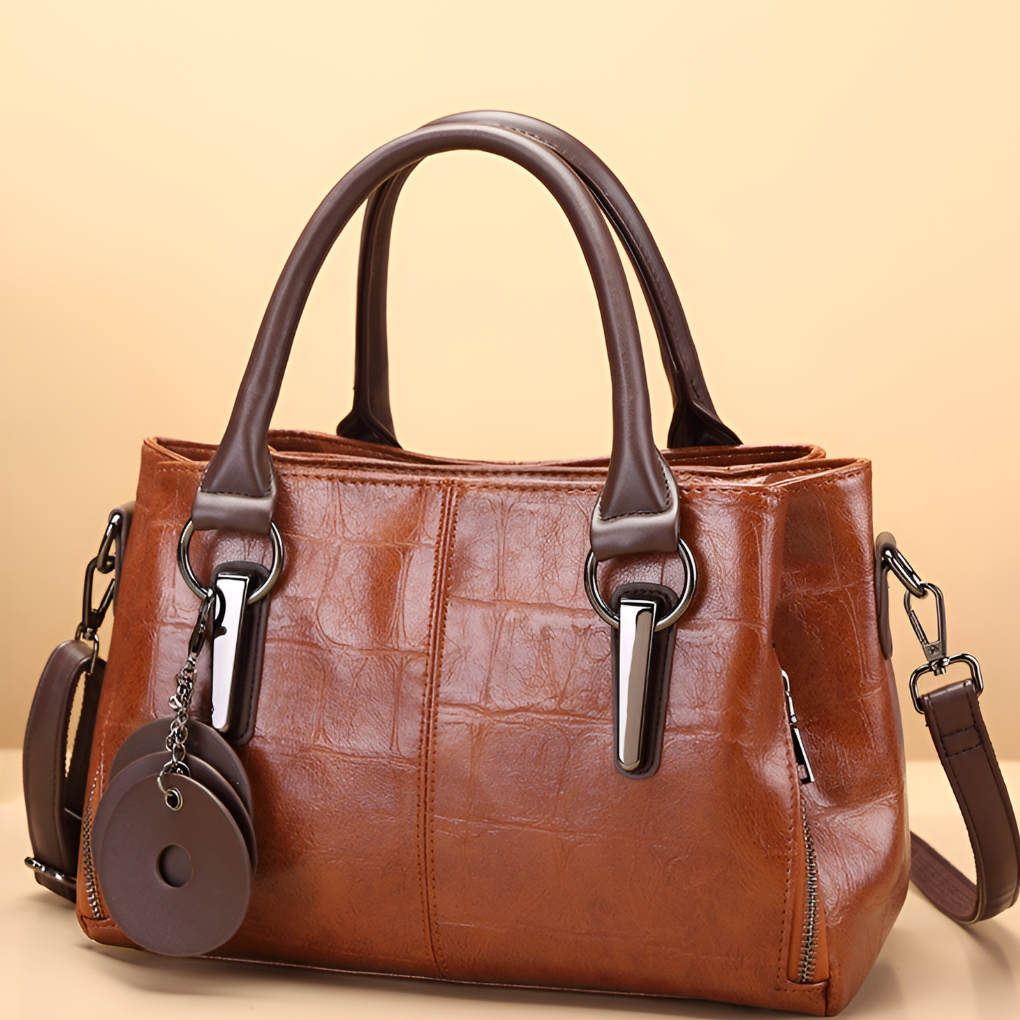 Wearclo | Women's Boston Handbag with Embossed Texture